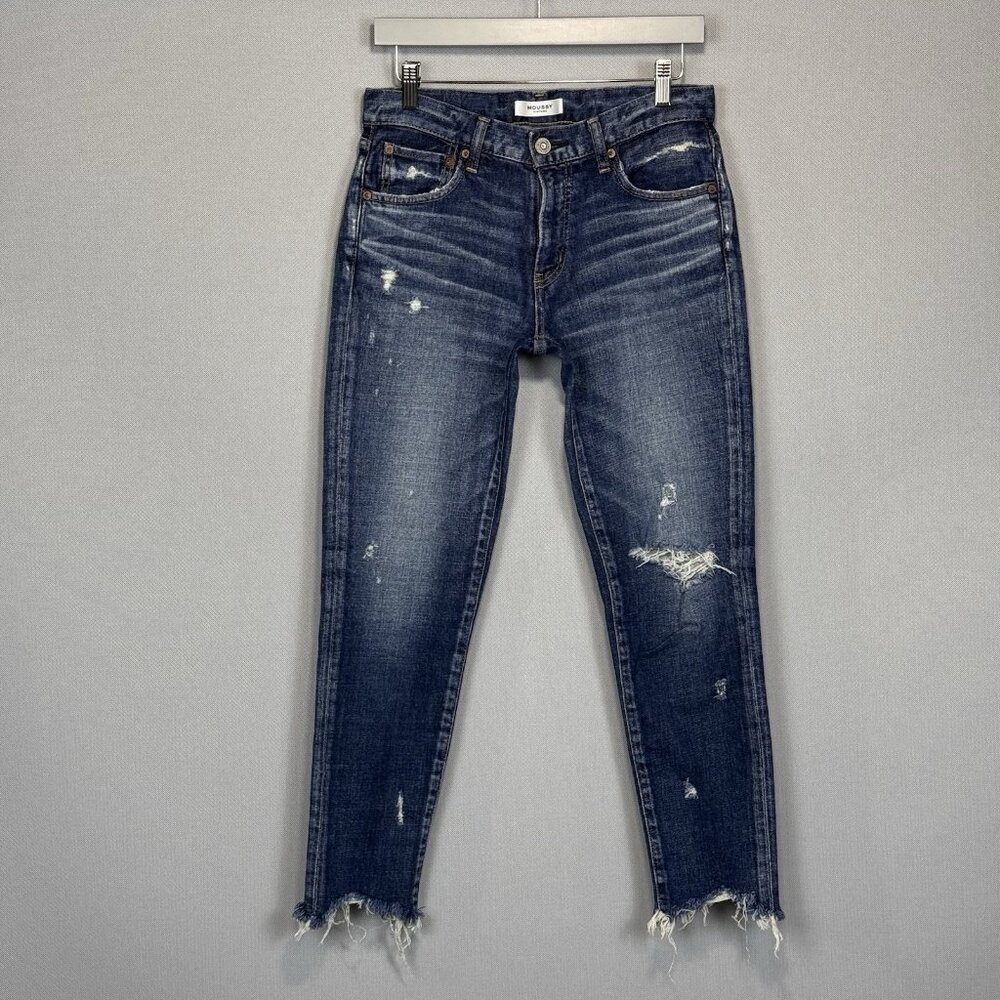 Moussy Vintage Jeans Women 27 Glendele Skinny Distressed Frayed Hem Ankle Crop